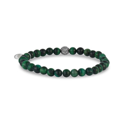 6mm Green Tiger Eye Stretch Bead Bracelet