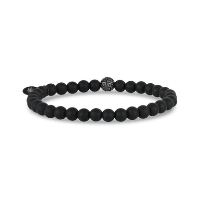 6mm Matte Black Onyx Stretch Bead Bracelet