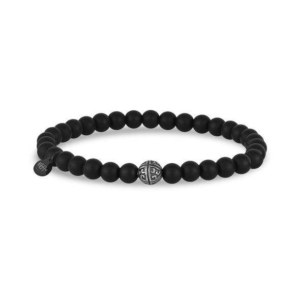 6mm Matte Black Onyx Stretch Bead Bracelet