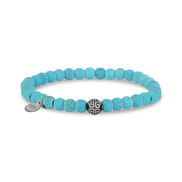 6mm Matte Neo Turquoise Stretch Bead Bracelet