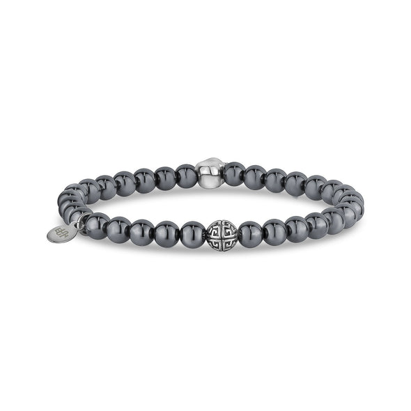 6mm Skull Head Hematite Stretch Bead Bracelet