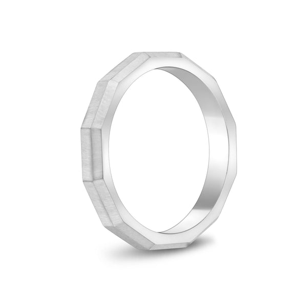 3mm Matte Faceted Engravable Band