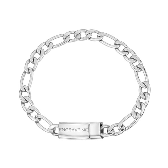 7mm Figaro Link Engravable Bracelet