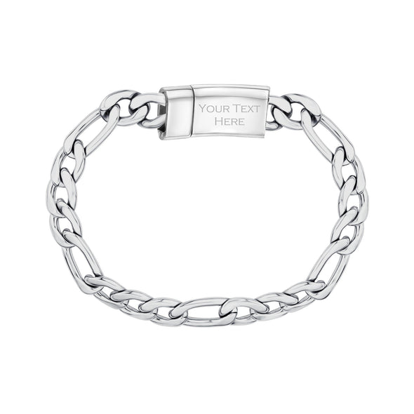 9mm Figaro Link Engravable Bracelet