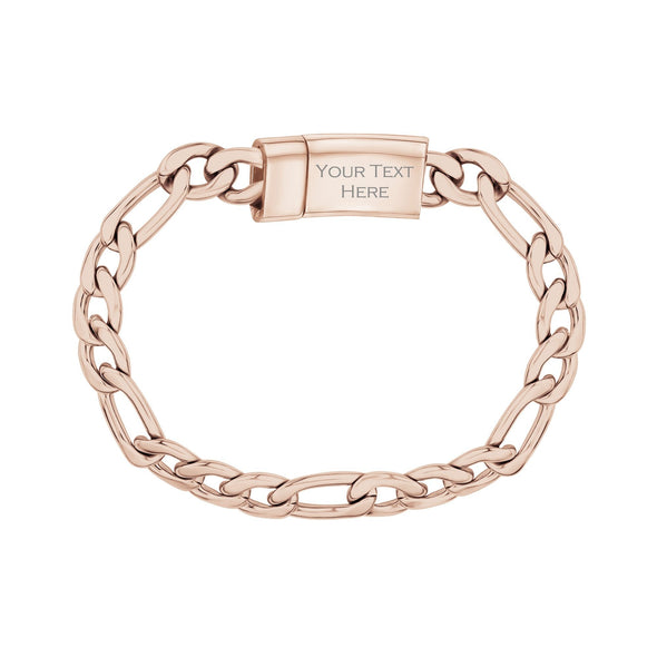 9mm Figaro Link Engravable Bracelet